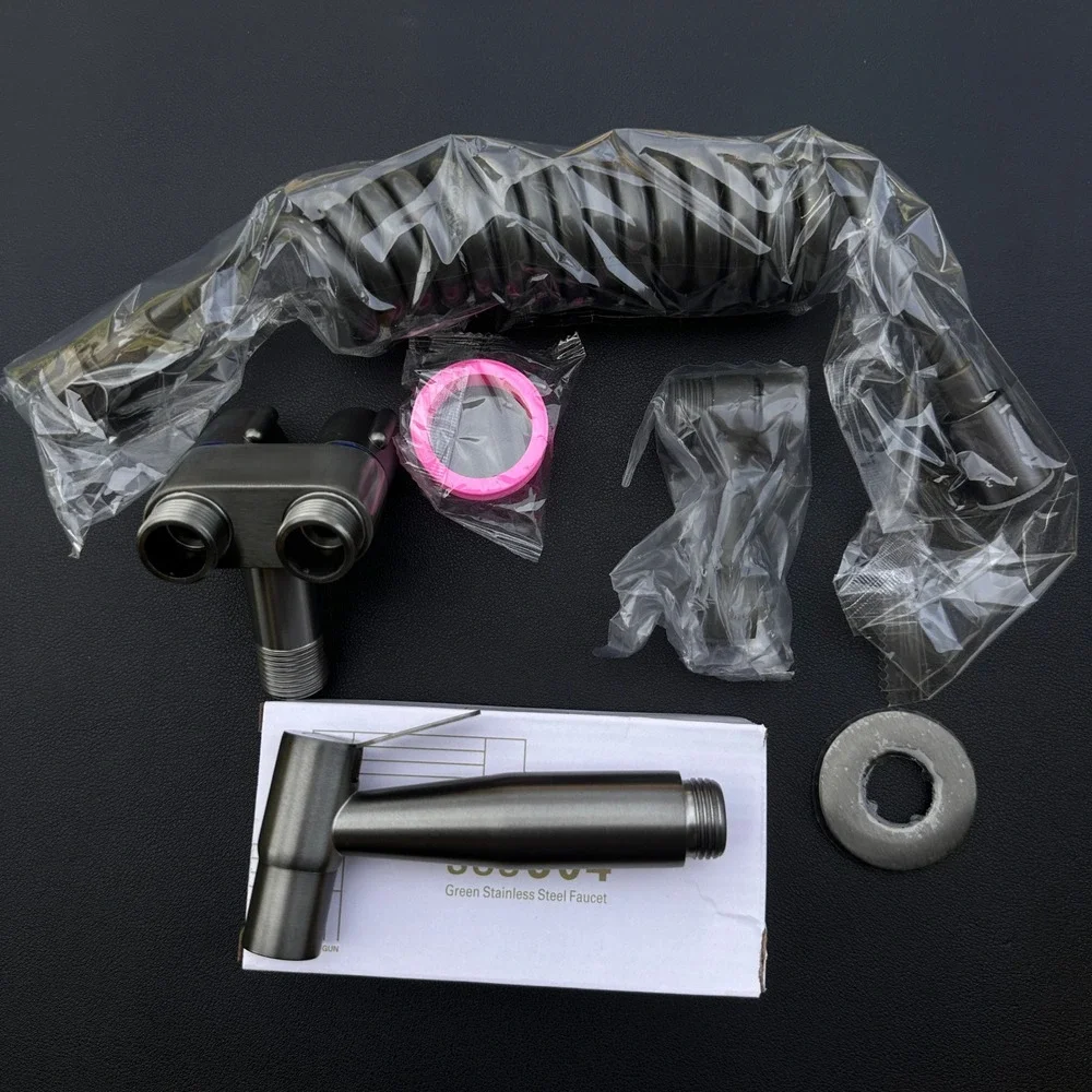 Handheld Bidet Sprayer Kit for Toilet, Stainless Steel Muslim Shattaf, T-Valve